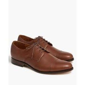 J. Crew Factory Leather Cap Toe Shoes in Brown Leather
